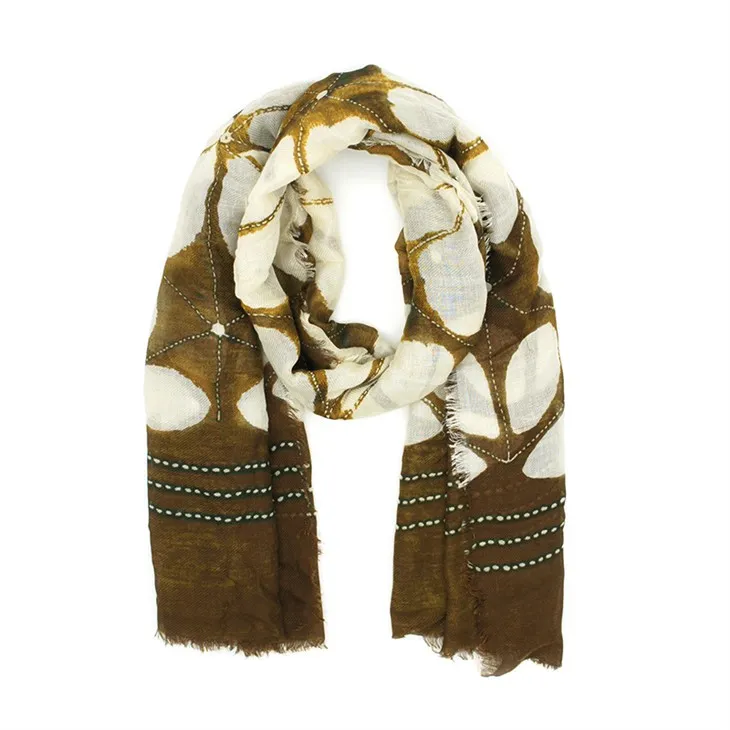 ফুল মুদ্রিত স্কার্ফ S017