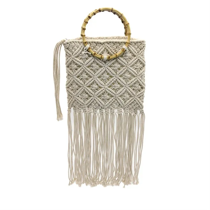 মাঝারি বাঁশের ক্রোশেট ব্যাগ