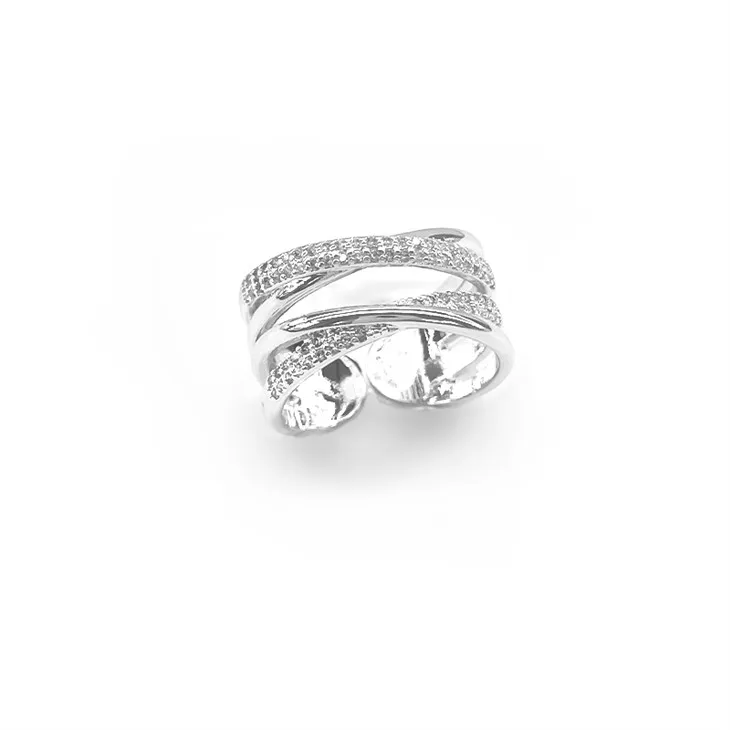 সিলভার কয়েল ব্রাশড রিং